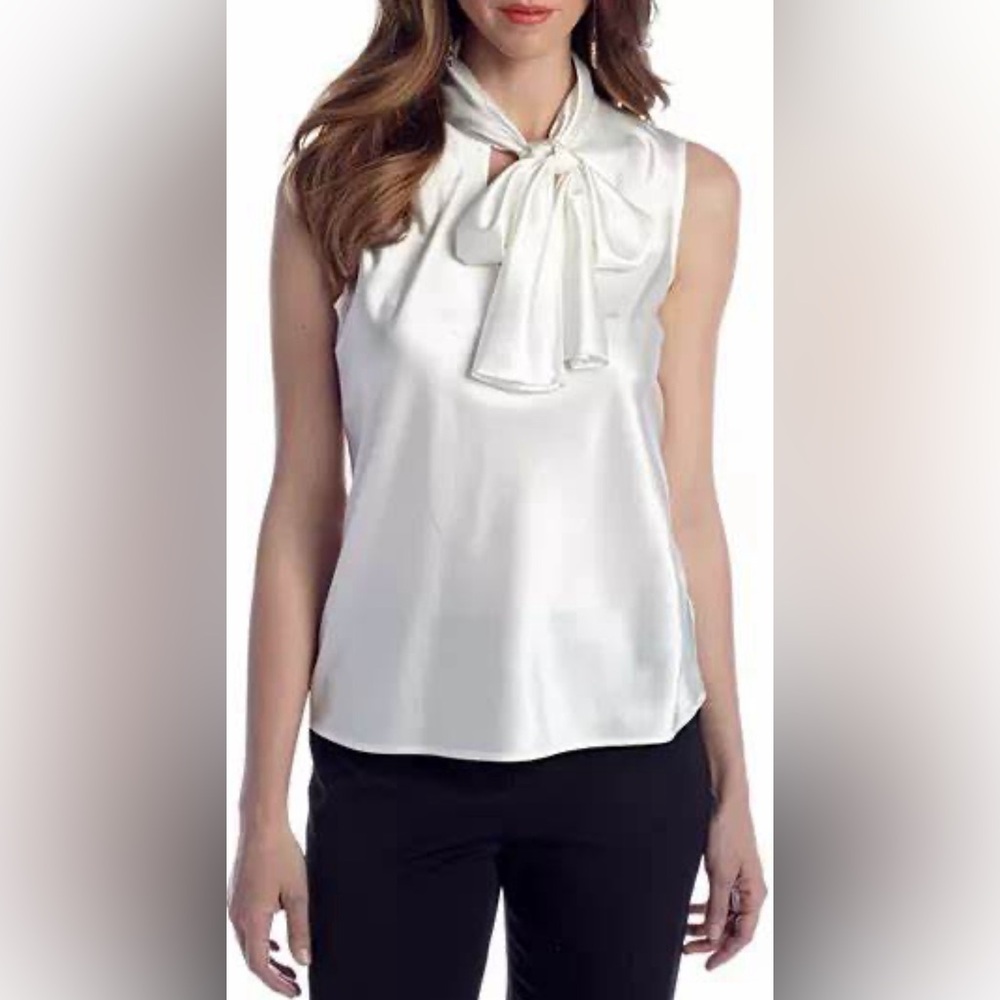 Nine West Tie Neck Top Blouse